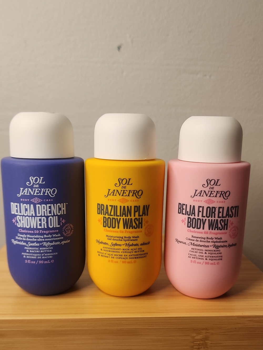 Sol de Janeiro Body Wash Trio - Purple, Yellow & Pink Bottles
